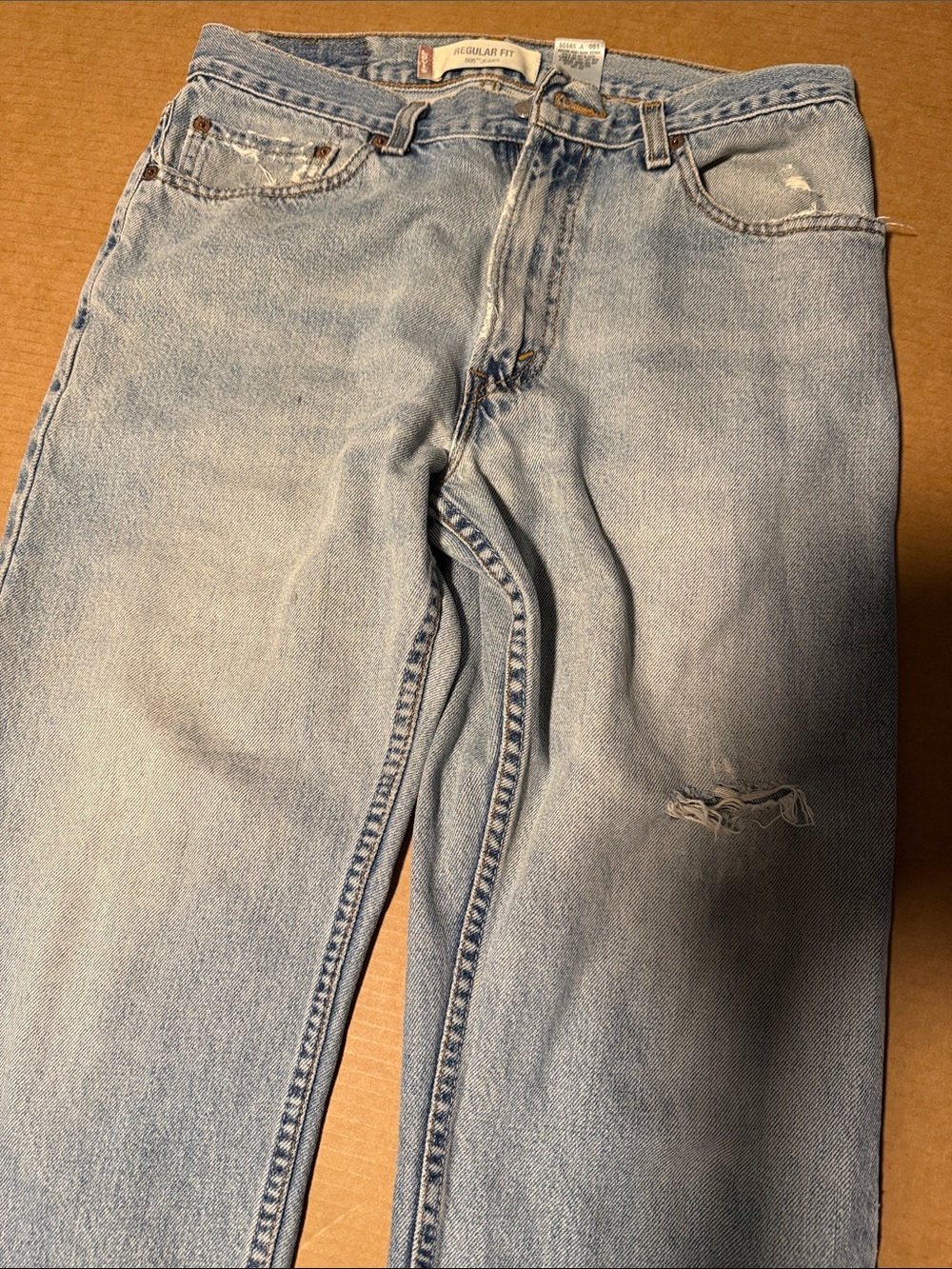 Levi's Light Blue 505 regular fit vintage 5050 Jeans with Distressed